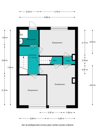 Plattegrond - Driehoefijzersstraat 29, 4765 BH Zevenbergschen Hoek - Driehoefijzersstraat 29 1e verdieping - 2D.jpg